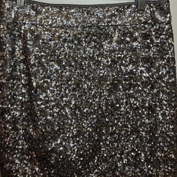 Cache Sequin Mini Skirt in Silver Size 8 - Picture 2 of 7